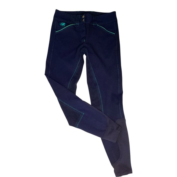 Horse Riding Pants Piper by Smartpak Women's Black Navy Teal Full Seat Size 22R - Picture 1 of 7